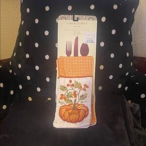 Cynthia Rowley Orange and White Pumpkin Utensil Holders